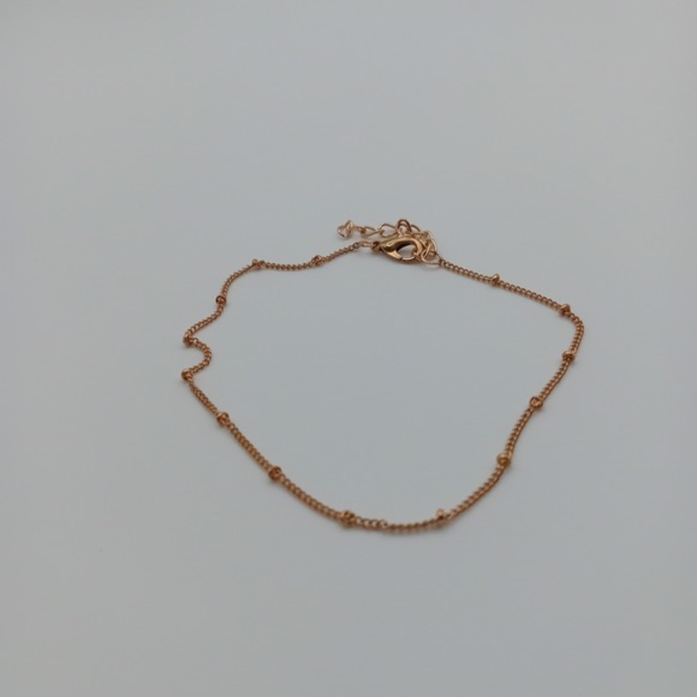 Rosegold Bead Chain Anklet Adjustable Delicate Minimalist Fashion Jewelry Dainty